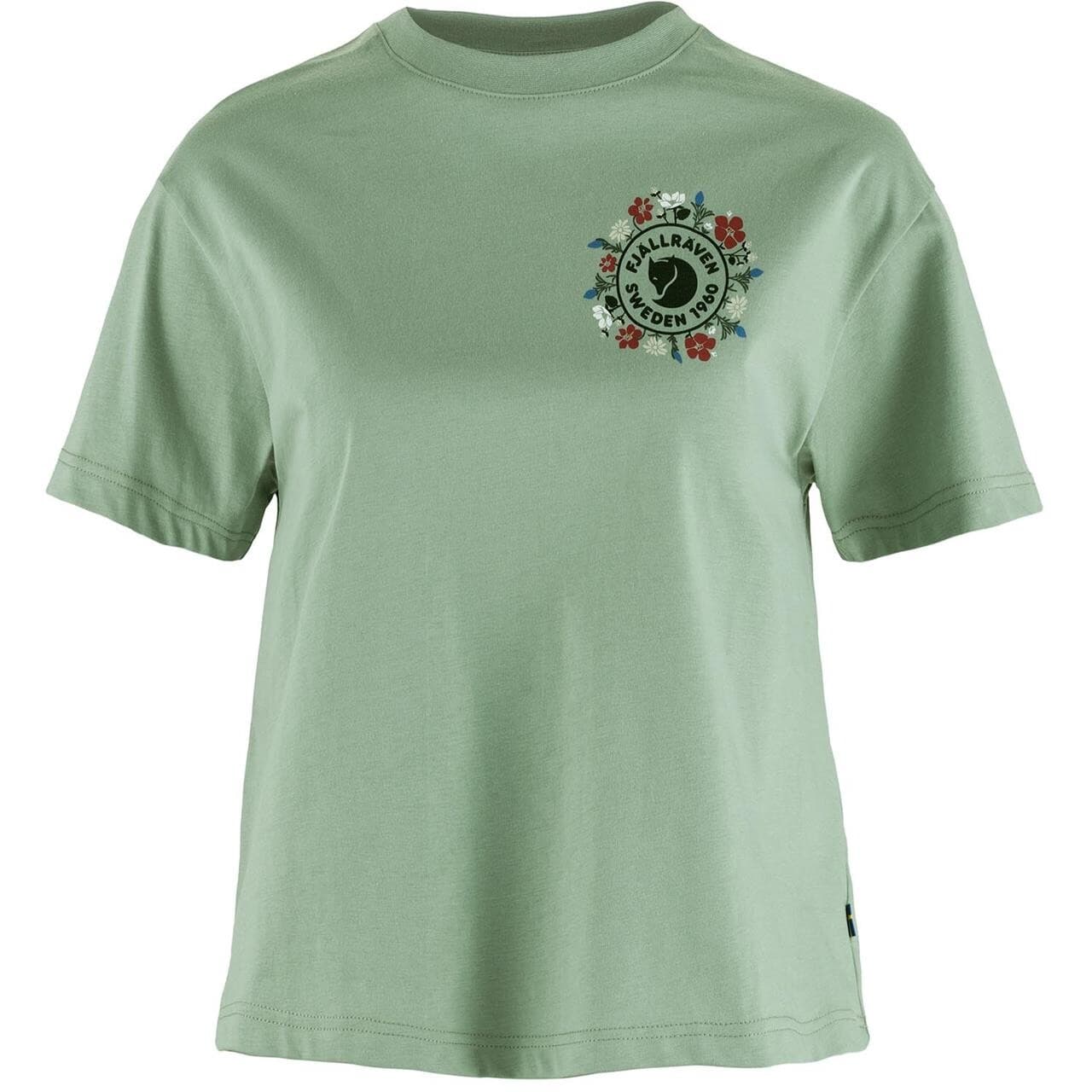 Fjällräven Womens Fjällblomster Logo T-shirt (Grøn (MISTY GREEN/674) Large)