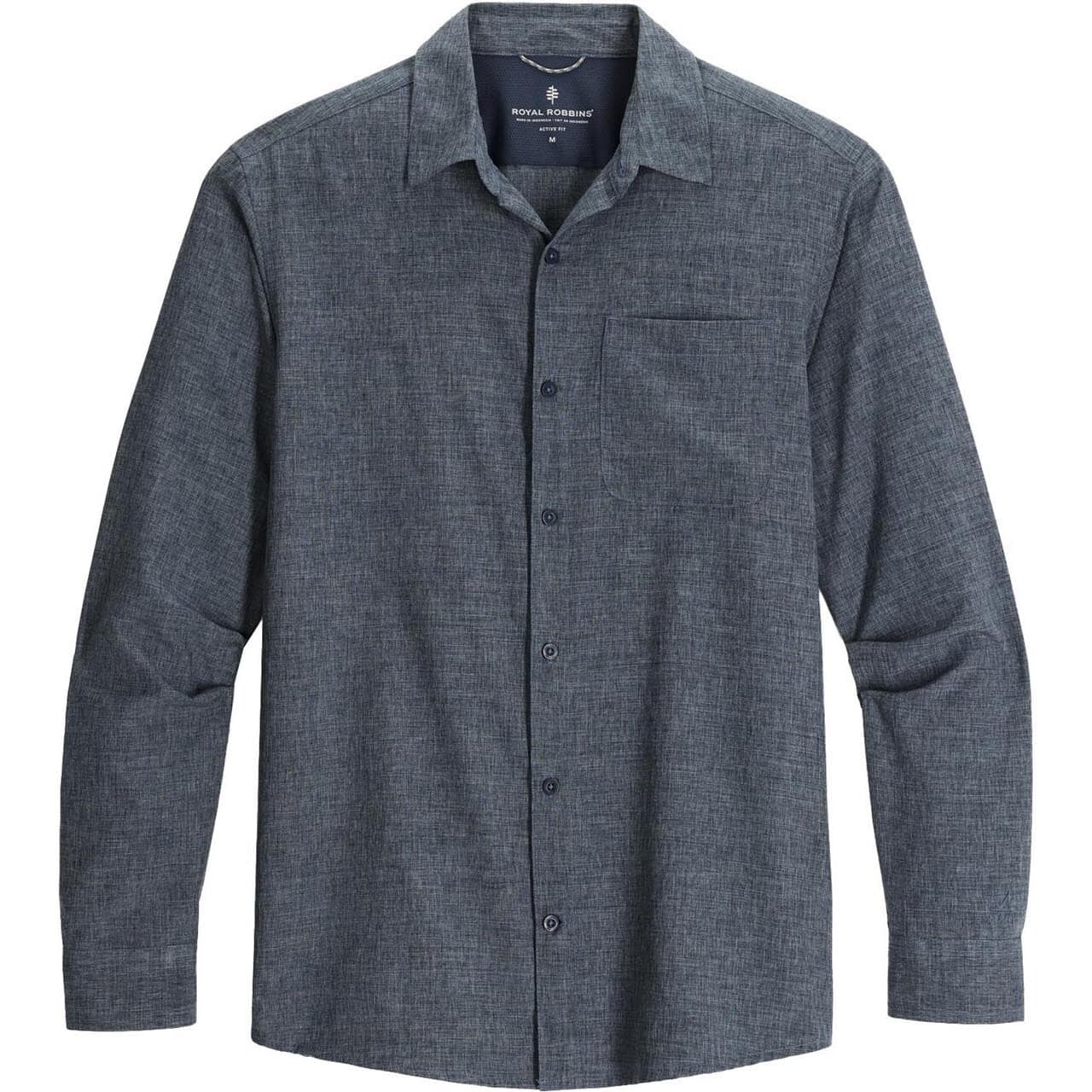 Royal Robbins Mens Amp Lite II L/S (Blå (DEEP BLUE HTR) X-large)