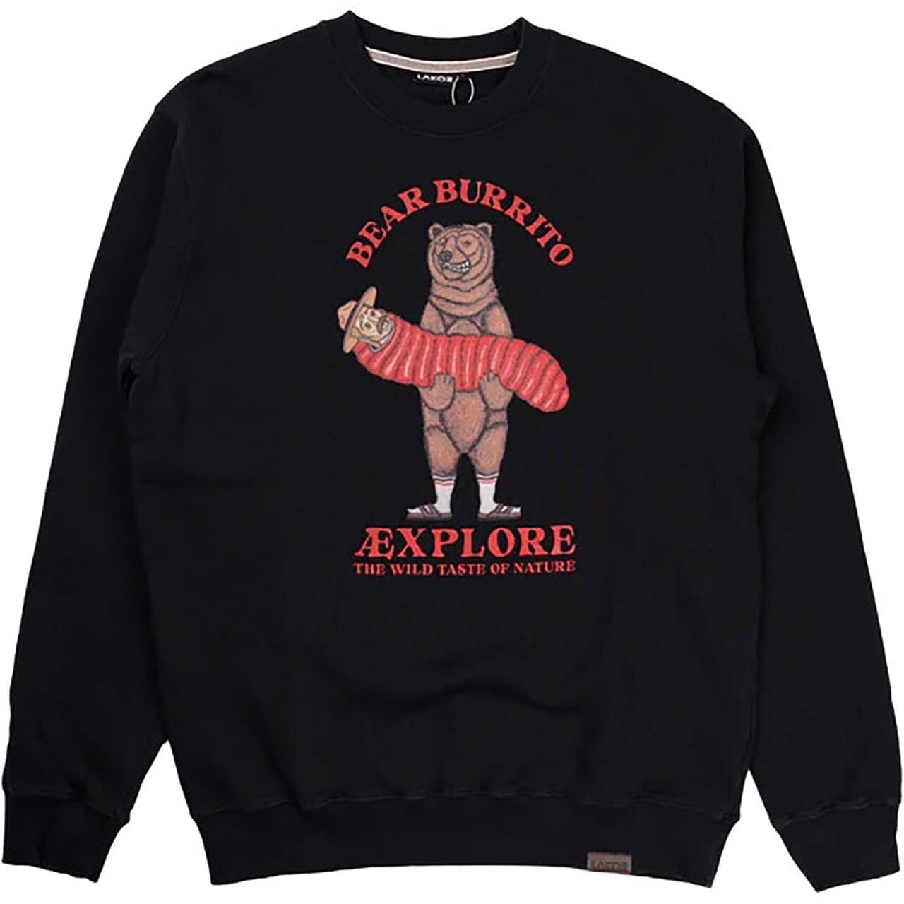 Lakor Mens Bear Burrito Crewneck (Blå (MOONLESS NIGHT) Large)