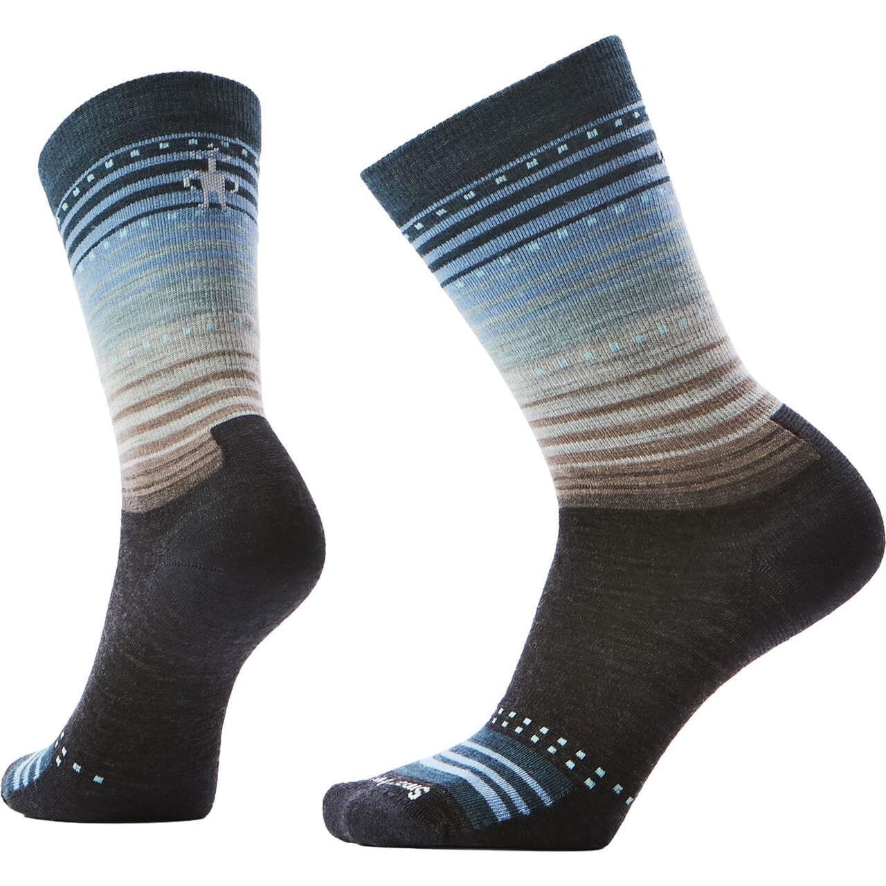 Smartwool Womens Everyday Stitch Stripe Crew Socks (Blå (CHARCOAL/ASH) 34-37)