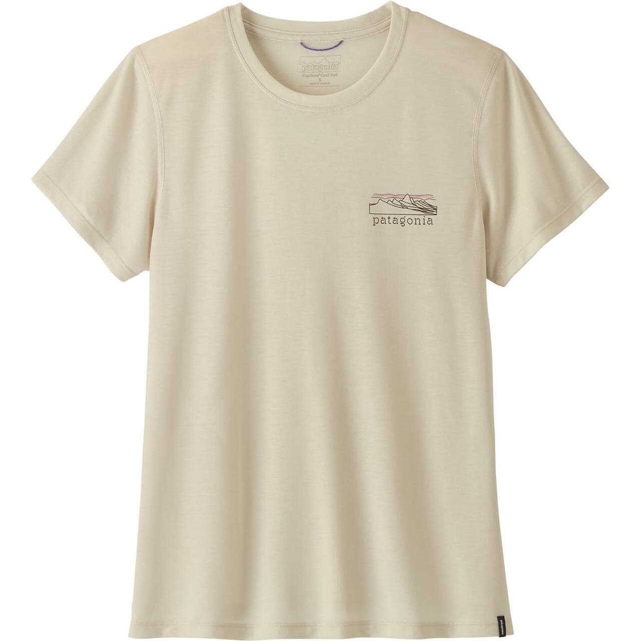 Patagonia Womens Cap Cool Trail Shirt - Stratapeaks (Grå (DYNO WHITE) Small)