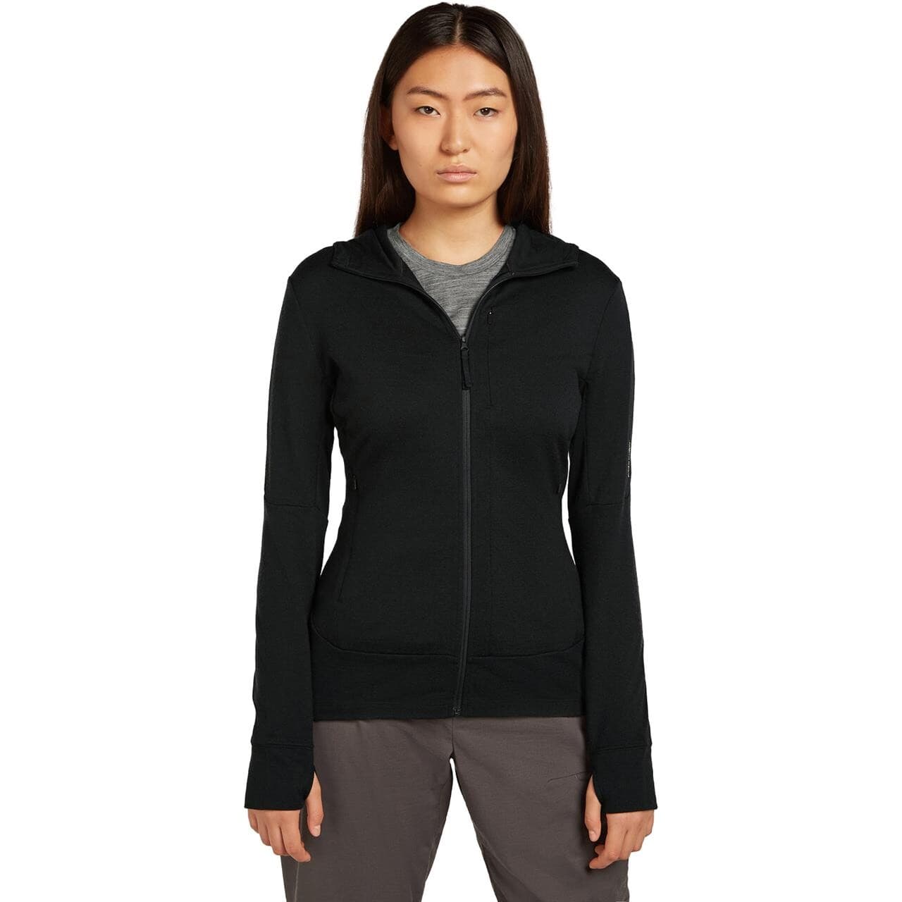 Icebreaker Womens Merino 260 Quantum L/S Zip Hoodie (Sort (BLACK) Medium)