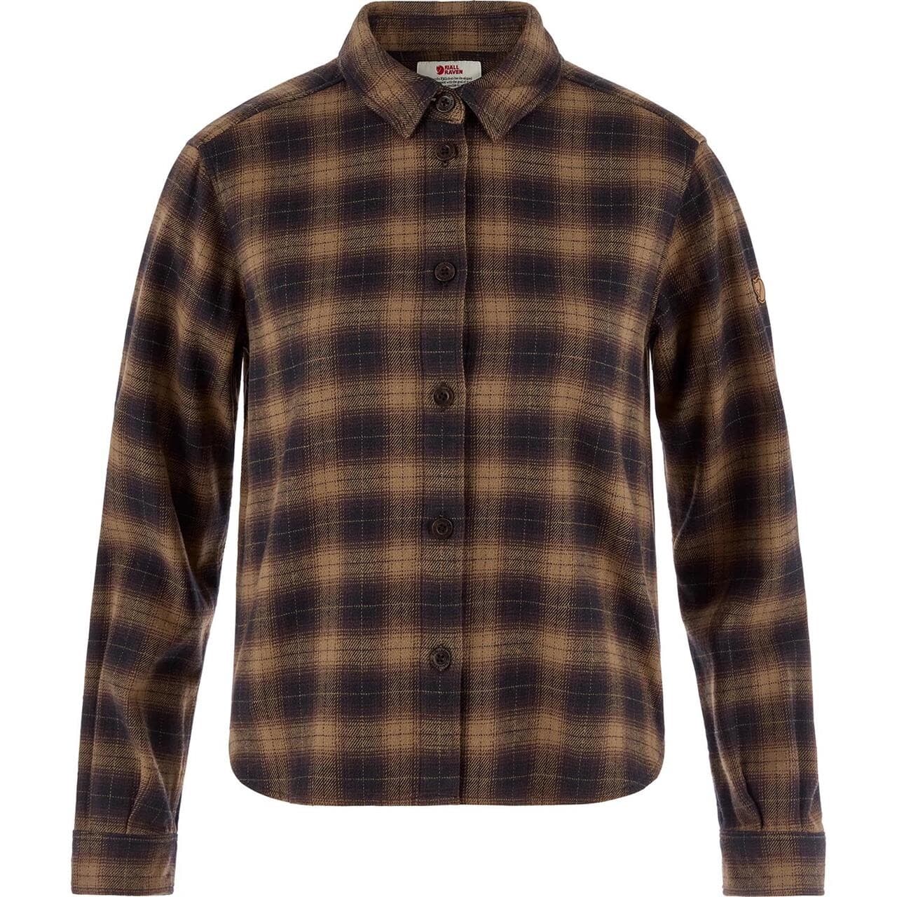 Fjällräven Womens Övik Boxy Flannel Shirt (Sort (BLACK-WOOD BROWN/550-265) Small)