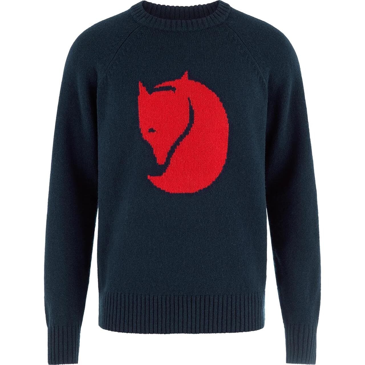 Fjällräven Mens Fjällräven Logo Knit Sweater (Blå (DARK NAVY/555) X-small)