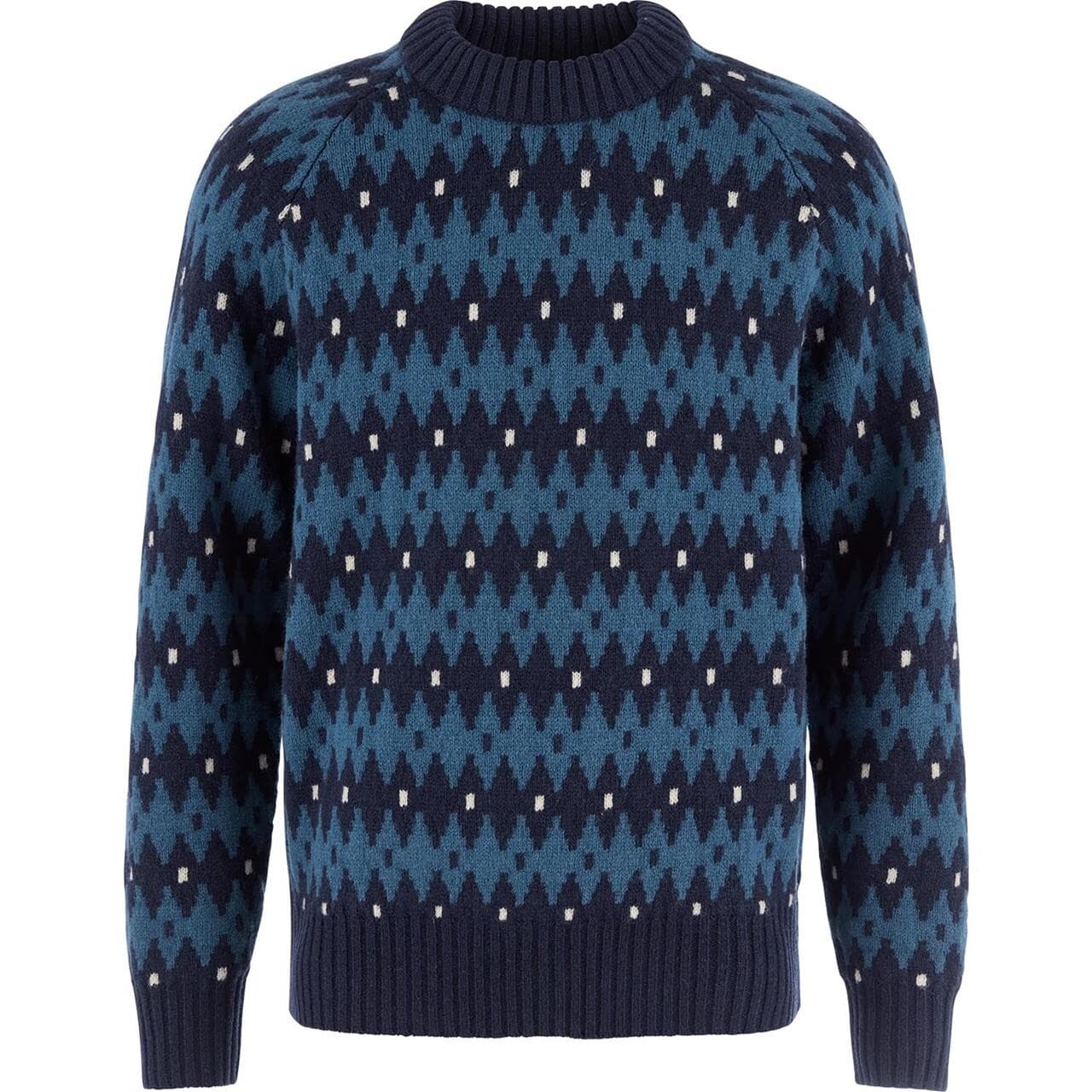 Fjällräven Mens Övik Jacquard Knit (Blå (DARK NAVY-INDIGO BLUE/555-534) Small)