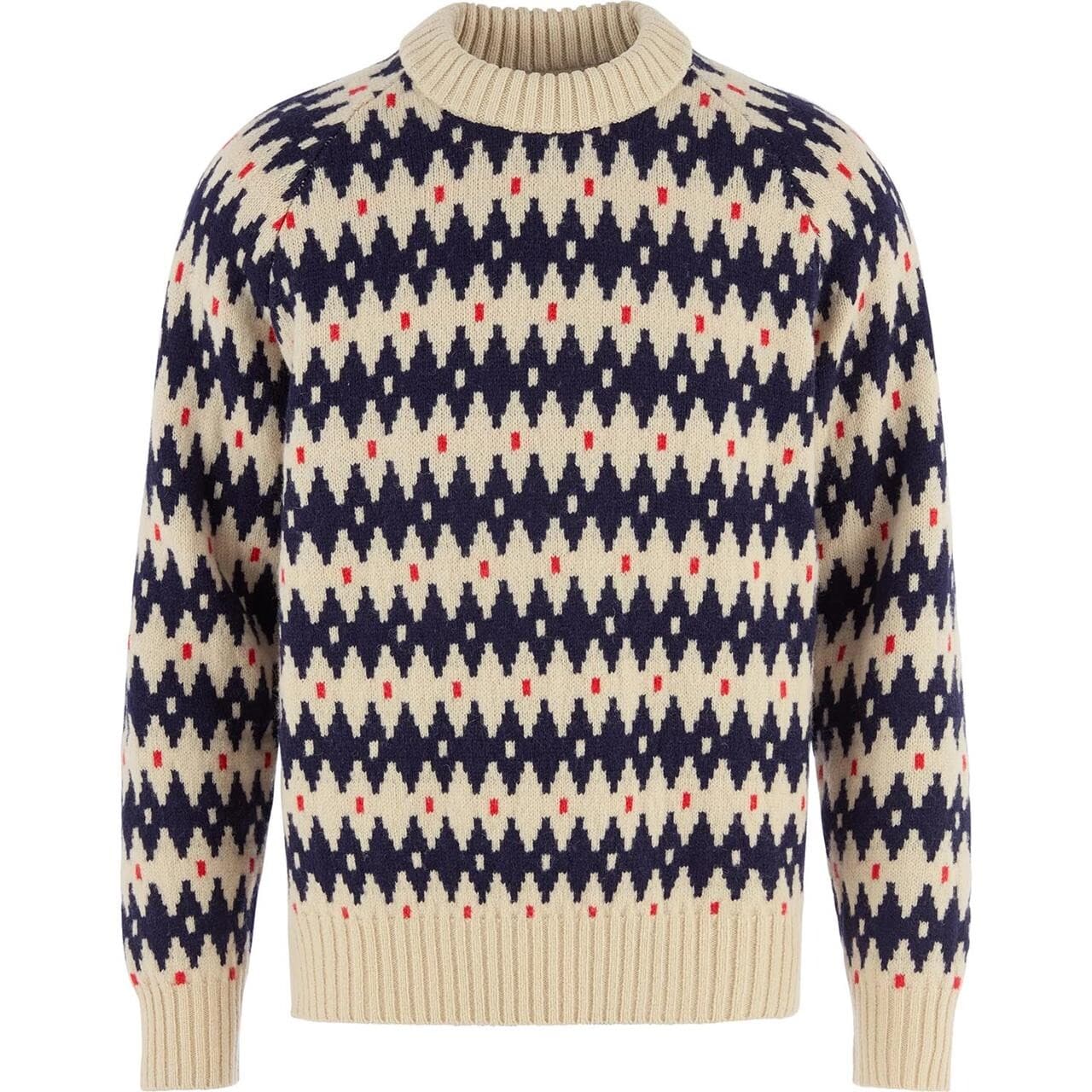 Fjällräven Mens Övik Jacquard Knit (Beige (LIGHT BEIGE-DARK NAVY/191-555) Small)