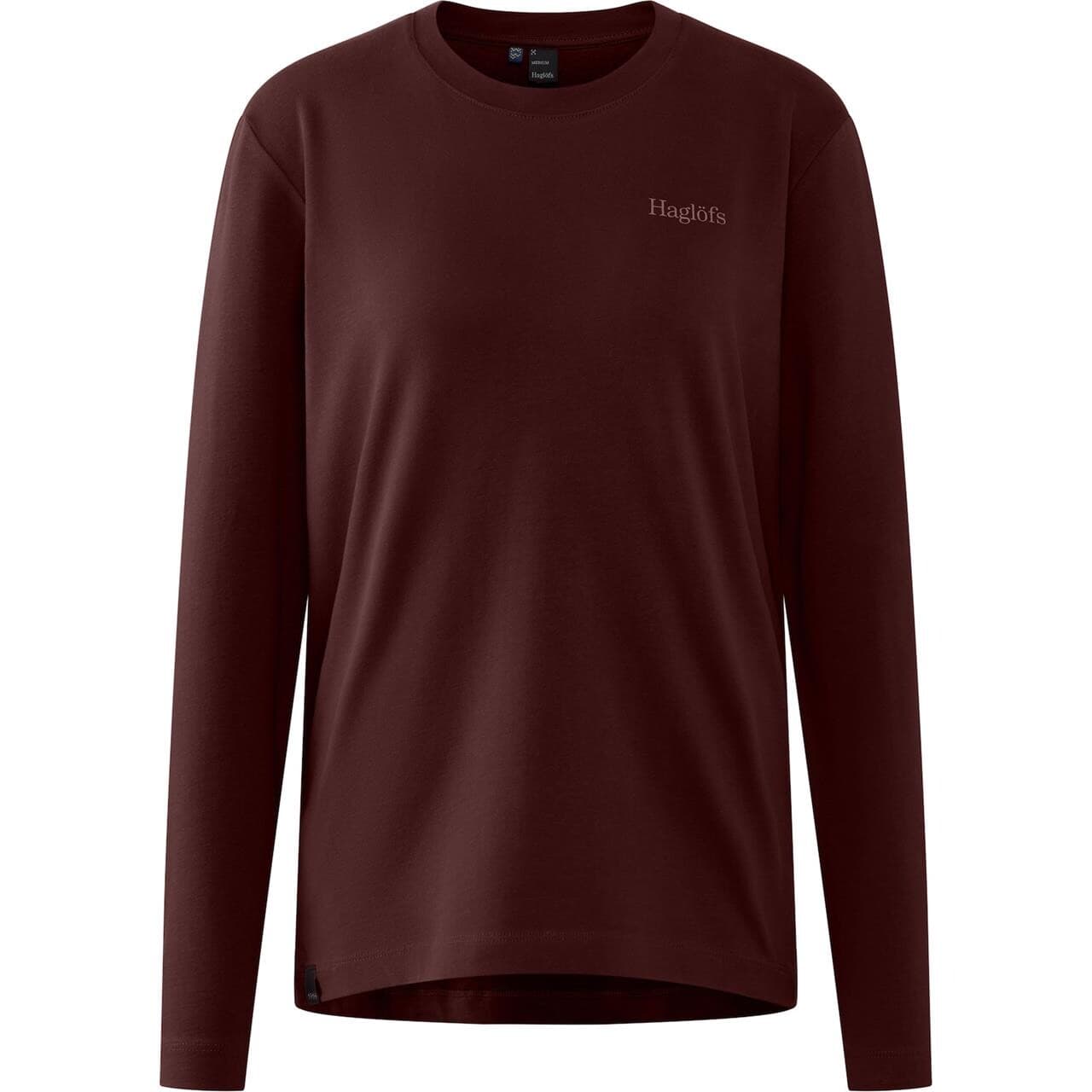 Haglöfs Womens Haglöfs L/S Tee (Rød (MAROON TRAIL) Large)