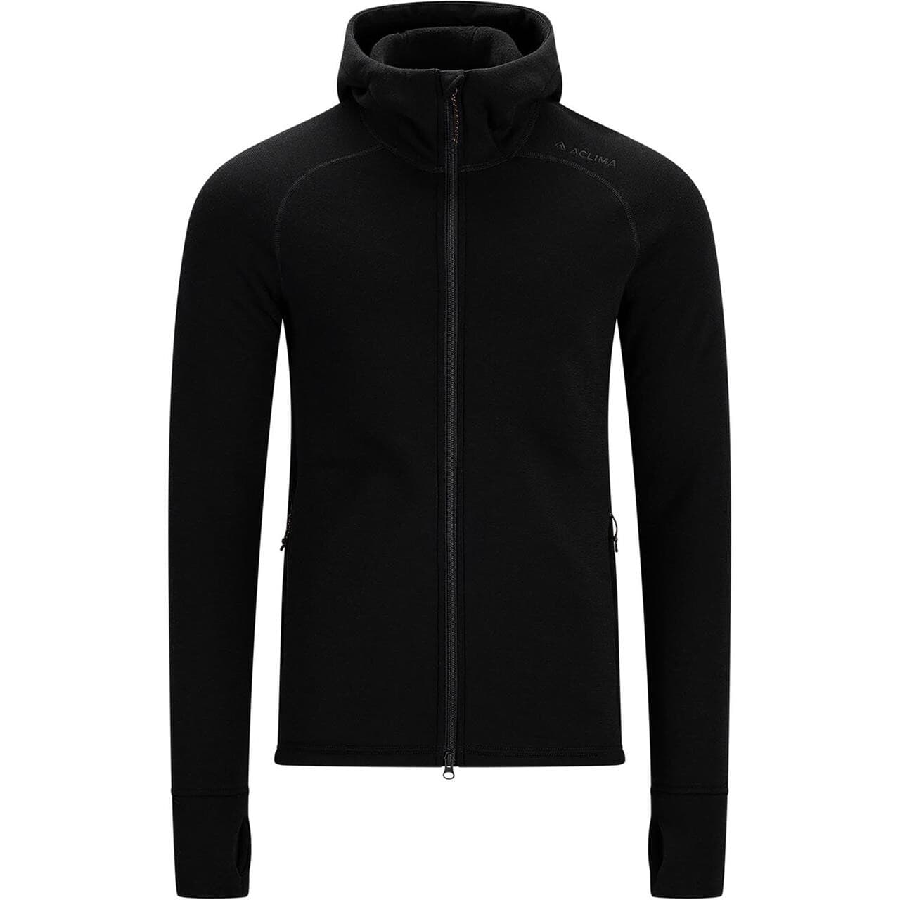 Aclima Mens Fleecewool Hooded Jacket (Sort (JET BLACK) X-large)