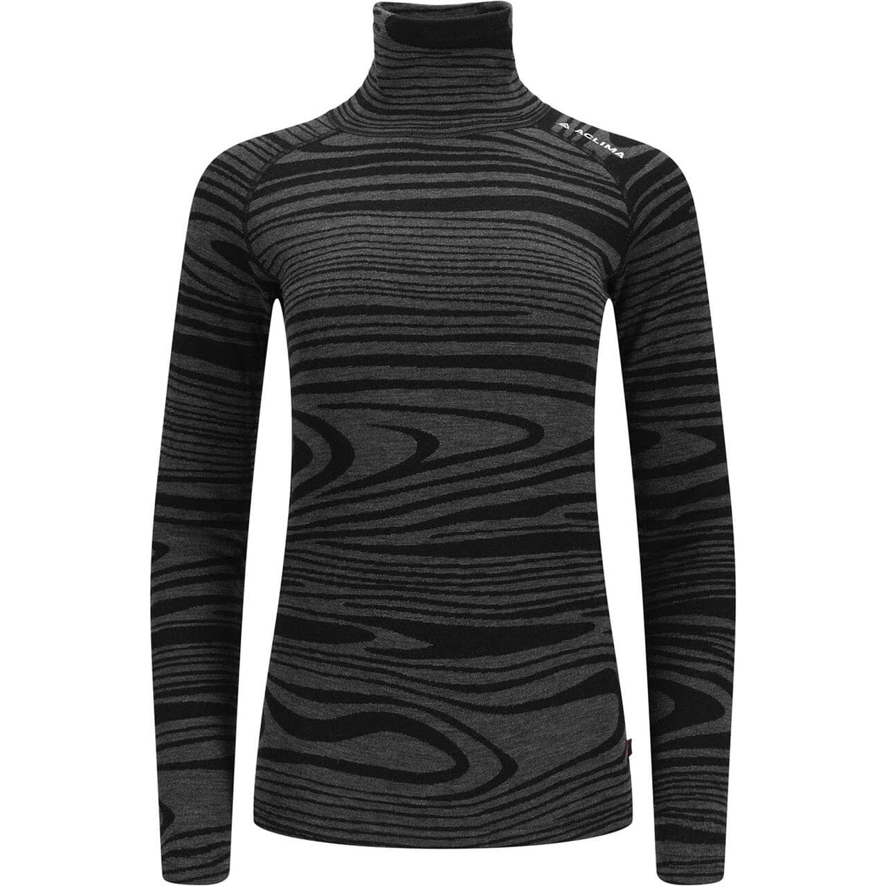 Aclima Womens WarmWool Motion Rollneck (Sort (BLACK MOTION) X-small)