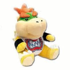 Nintendo - Mario - Plush - Bowser Jr. (Junior) - Sitting - Top Kvalitet (Sanei) - Bamse 19cm