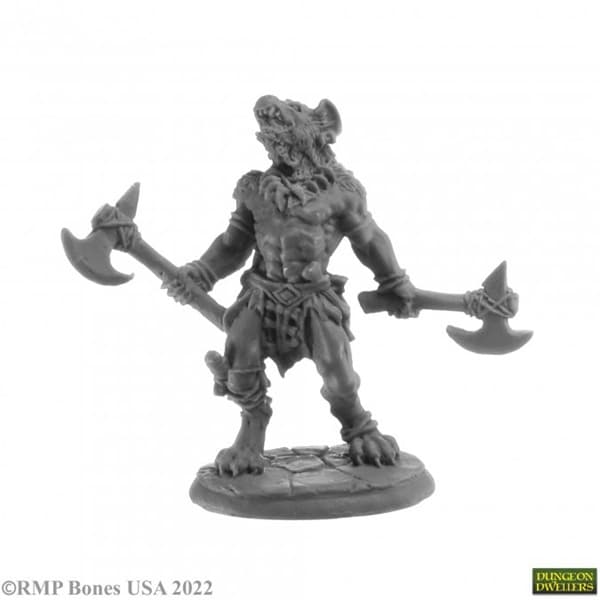 Reaper Bones USA Dungeon Dwellers: Blackmane, Gnoll Ravager - Plastic Miniature