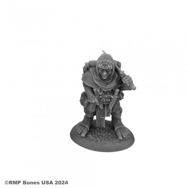 Reaper Bones USA Dungeon Dwellers: Dodger Barncock, Halfling Rogue - Plastic Miniature