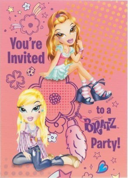 BRATZ - Party! Invitations5 With Envelopes - Birthday Party Invitations