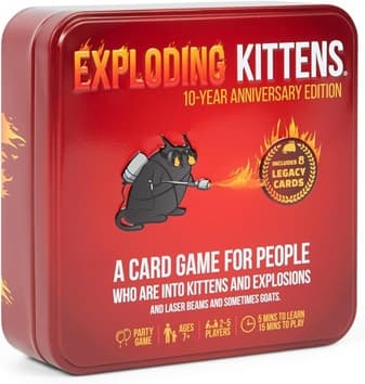 Exploding Kittens: Tin 10th Year Anniversary - Card Game