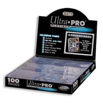 Ultra Pro Mappelommer til Ringbind/11 Huller (Platinum) - Plads til 9 kort pÃ¥ hver side. 100 stk. #209D-1E/ULT83423 *Ekstra hÃ¸j kvalitet!*
