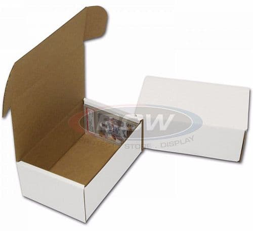 !Kortkasse - Opbevaringsboks (Hvid Pap) - Graded Trading Card Box - Holder 100 kort i Toploaders - #BCW-1-BX-GTCB
