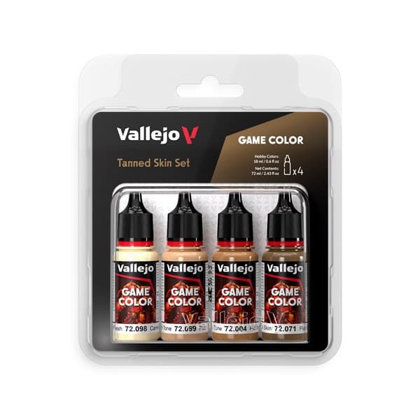 Vallejo Maling - Game Color: Tanned Skin Set 4 Colors - 18ml