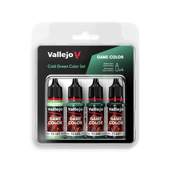 Vallejo Maling - Game Color: Cold Green Color Set 4 Colors - 18ml