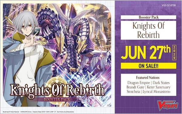 Cardfight!! Vanguard CCG DZ DivineZ Set 08: Knights 0f Rebirth Booster Box (Display) 16 Pakker - Engelsk