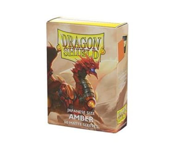Dragon Shield Small/Japanese Size Deck Protectors - Matte Sleeves: Amber - 60 lommer - Dragonshield - Sleeves #AT-11159