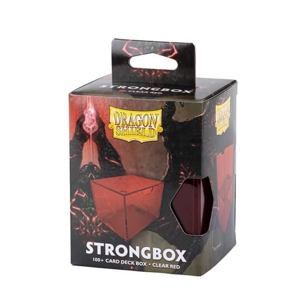 Dragon Shield Strongbox (Gaming Deck Box) - Clear Red (RÃ¸d) - Holder 100+ kort - Dragonshield #AT-19003