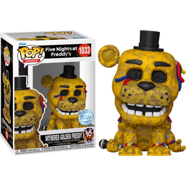 Funko pop: Five Nights at Freddy's - 10th Anniversary - Withered Golden Freddy #1033 - Vinyl Figure 9cm