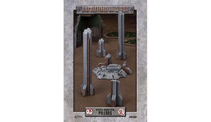 GF9 Scenery: Battlefield in a Box - Gothic Industrial - Pillars (x1) - 30mm