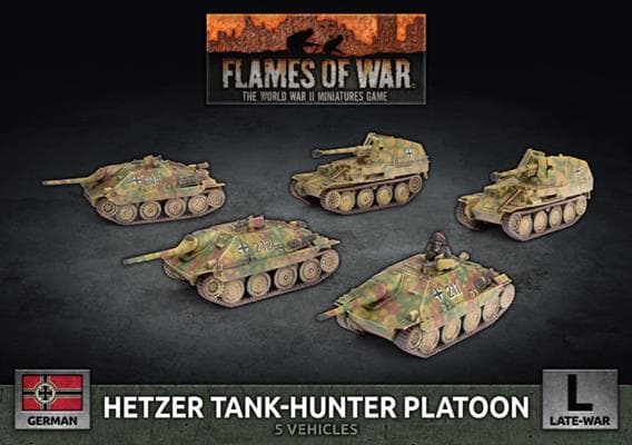 WWII German - Hetzer/Marder Tank Hunter Platoon (x5 Plastic)