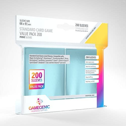 Gamegenic - Prime Sleeves: Standard Card Game Size - Value Pack (200 Kortlommer) #GGS10071ML