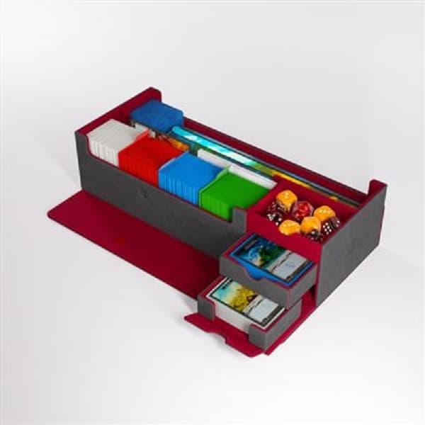 Gamegenic - Deck Box: Cards' Lair 1000+ PRO Convertible - Gray (GrÃ¥)/Red (RÃ¸d)