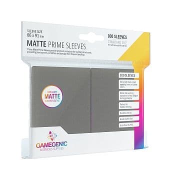 Gamegenic - Matte Prime Sleeves: Dark Gray (MÃ¸rkegrÃ¥) (100 Kortlommer)