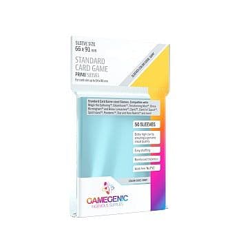 Gamegenic - Prime Standard Card Game Sleeves: 66 x 91 mm - Clear (Transparent) (50 Kortlommer)