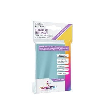 Gamegenic - Prime Standard European-Sized Sleeves: 62 x 94 mm - Clear (Transparent) (50 Kortlommer)