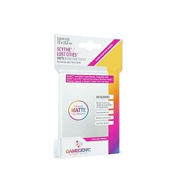 Gamegenic - Matte Boardgame Sleeves: Scythe/Lost Cities (Magenta Code) - 72 x 112 mm - Clear (Transparent) (60 Kortlommer)