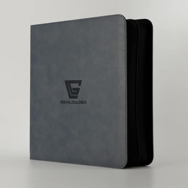 Mappe - Gemloader - Premium 4-Pocket Graded Card Ring Binder (Ringbind): Grey (Holder 28 kort i slabs)