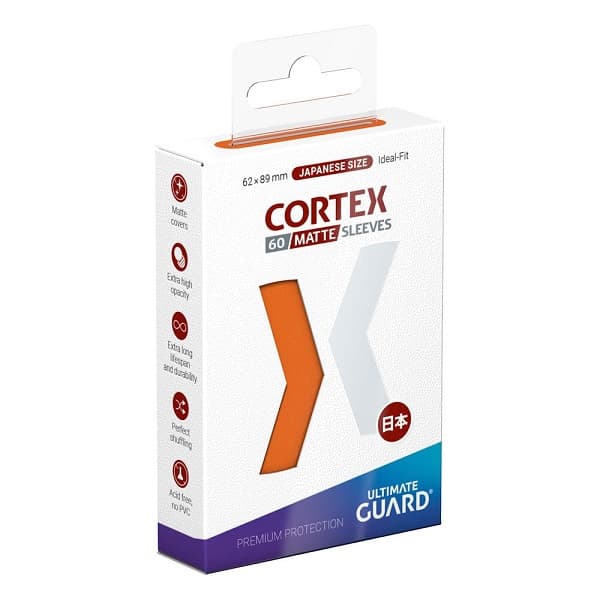 Ultimate Guard - Cortex Sleeves (Kortlommer) - Japanese Size (Yugioh-størrelse) Matte Orange (Orange) (60 Sleeves)