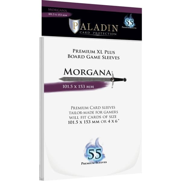Paladin Sleeves - Morgana - Premium XL Plus - 101.5x153mm - Clear (Transparent) (55 Kortlommer)