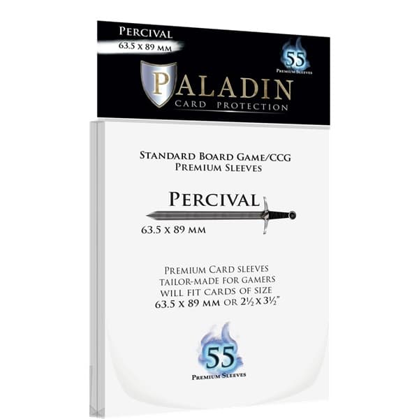 Paladin Sleeves - Percival - Premium Standard - 63.5x89mm - Clear (Transparent) (55 Kortlommer)