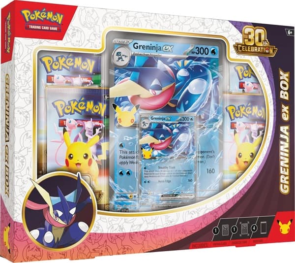 Pokemon Mega Evolution: 30th Celebration - ex Box: Greninja ex Collection (4 Boosters)