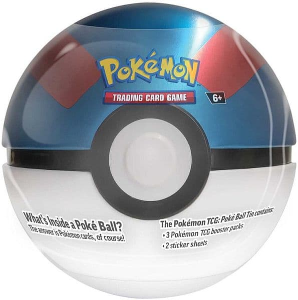 Pokemon Great Ball Tin (2025) - 3 Boosters + Stickers