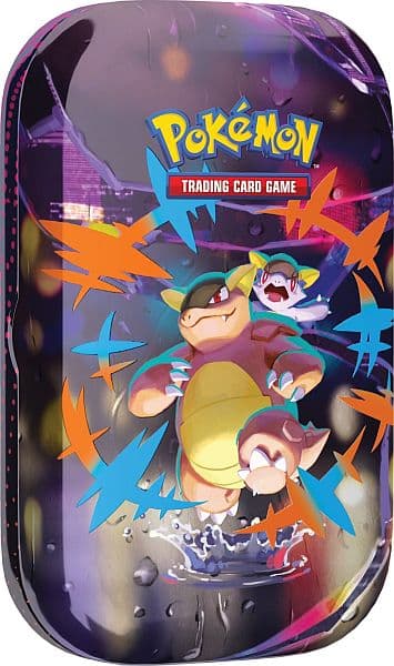 Pokemon Tin Kasse - 2025 Fall Mega Heroes Mini Tin: Mega Kangaskhan (2 Boosters & Klistermærker)
