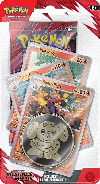 Pokemon Blister Pack - 1-Pack Premium Checklane Blister: 1 Scarlet & Violet: Destined Rivals Booster Pakke + Skeledirge Line Promos & MÃ¸nt