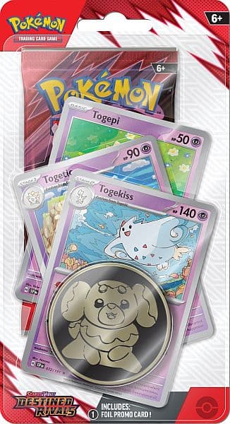 Pokemon Blister Pack - 1-Pack Premium Checklane Blister: 1 Scarlet & Violet: Destined Rivals Booster Pakke + Togekiss Line Promos & Mønt