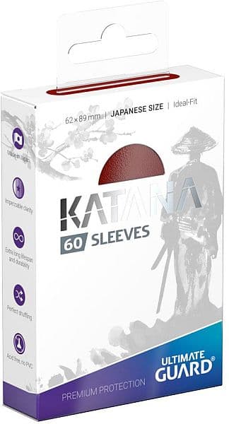 Ultimate Guard - Katana Sleeves (Kortlommer) - Japanese Size (Yugioh-stÃ¸rrelse) Red (60 Sleeves)