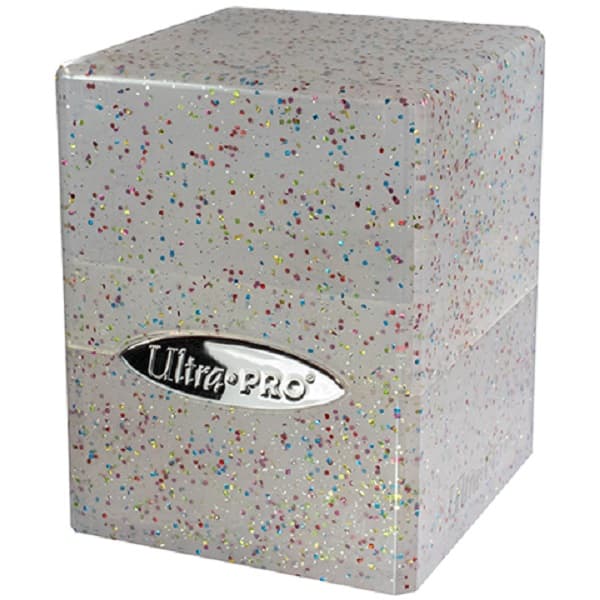 Deck Box - Satin Cube: Glitter Clear (Transparent) - Ultra Pro #15885