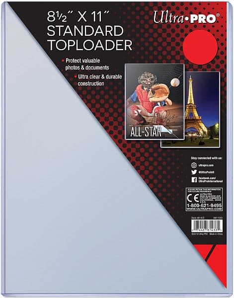 Ultra Pro Toploader JUMBO EnkeltkÃ¸b (1 stk.) - 8,5x11" - Sleeves #81433