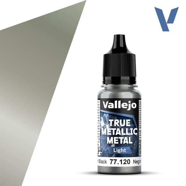 Vallejo Maling - True Metallic Metal: Light - Obsidian Black - 18ml