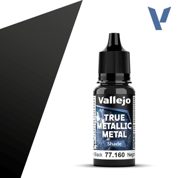 Vallejo Maling - True Metallic Metal: Shade - Obsidian Black - 18ml