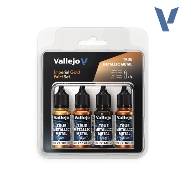 Vallejo Maling - True Metallic Metal: Paint Set - Imperial Gold (4 colors)