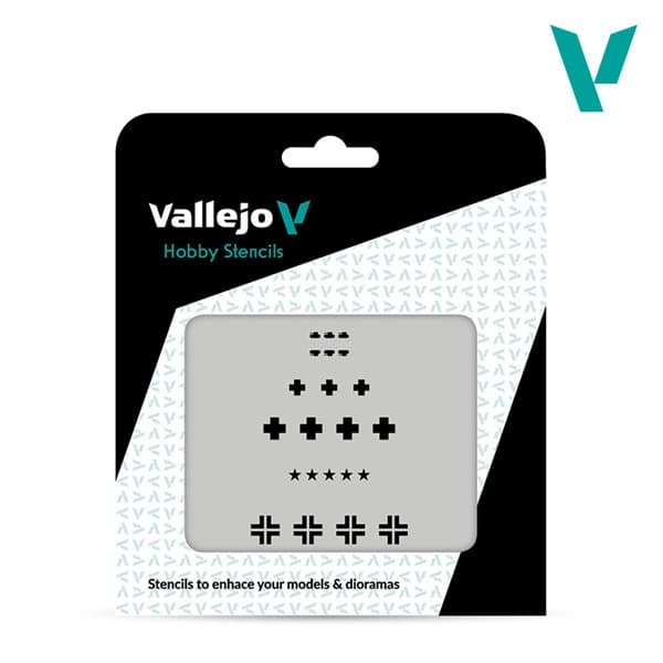 Vallejo - Hobby Stencils: Assorted German WWII Tank Marks 125x125mm